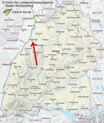 Karte Baden-W&uuml;rttemberg